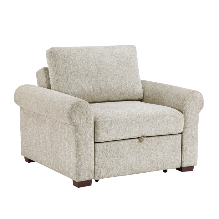 8548-2ACCLA4* Convertible Chair with Pull-out Bed, Click Motion Back and Two Roll Arms