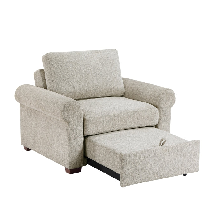 8548-2ACCLA4* Convertible Chair with Pull-out Bed, Click Motion Back and Two Roll Arms