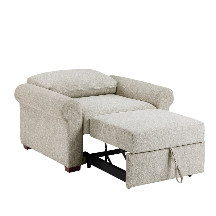 8548-2ACCLA4* Convertible Chair with Pull-out Bed, Click Motion Back and Two Roll Arms