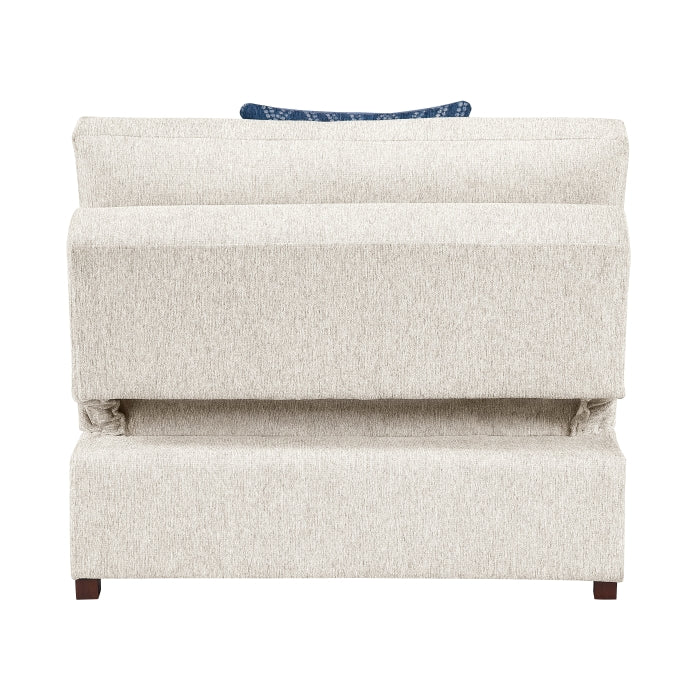 8548BE-15ACL Convertible Armless Chair and Half with Pull-out Bed and Click Motion Back