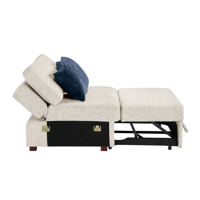 8548BE-15ACL Convertible Armless Chair and Half with Pull-out Bed and Click Motion Back