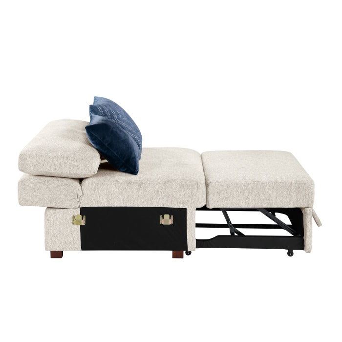 8548BE-15ACL Convertible Armless Chair and Half with Pull-out Bed and Click Motion Back