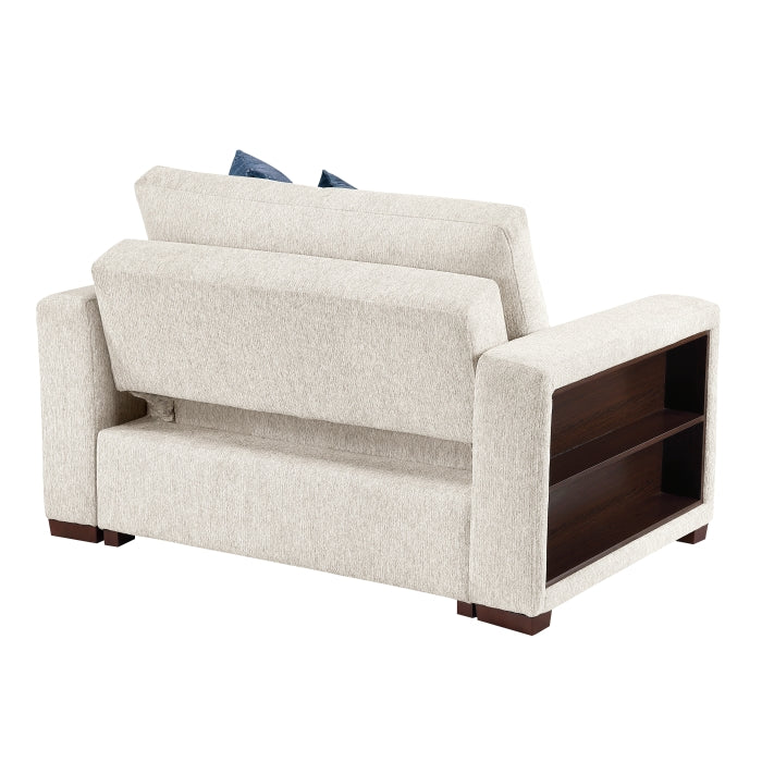 8548BE-215ACLA2* Convertible Chair and Half with Pull-out Bed, Click Motion Back, Two Arms with Shelves and Charging Ports
