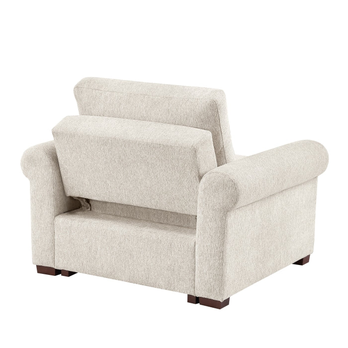 8548BE-2ACCLA4* Convertible Chair with Pull-out Bed, Click Motion Back and Two Roll Arms
