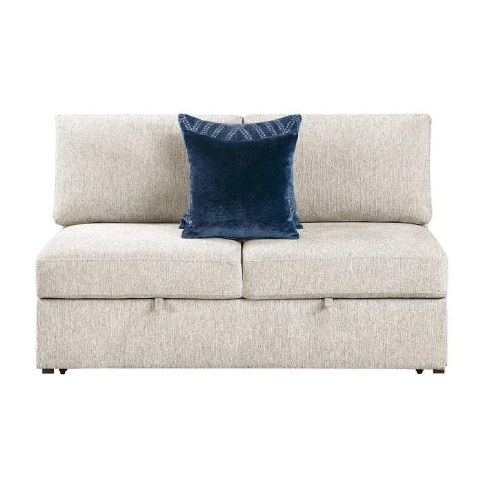 Isla Convertible Armless 2-Seater with Pull-out Bed and Click Motion Back (8548BE-2ACL)