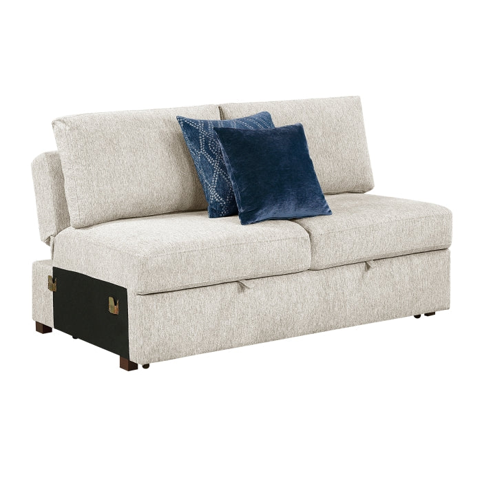 Isla Convertible Armless 2-Seater with Pull-out Bed and Click Motion Back (8548BE-2ACL)