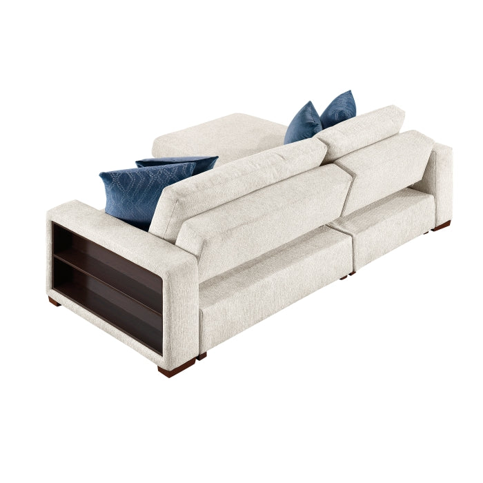 8548BE*3VC15ACLA2 2-Piece Sectional with Reversible Chaise, Pull-out Bed and Hidden Storage, Click Motion Back
