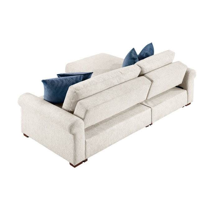 8548BE*3VC15ACLA4 2-Piece Sectional with Reversible Chaise, Pull-out Bed and Hidden Storage, Click Motion Back