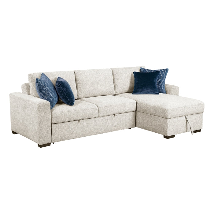 Isla 2-Piece Sectional with Reversible Chaise, Pull-out Bed and Hidden Storage, Click Motion Back (8548BE*3VC2ACLA)