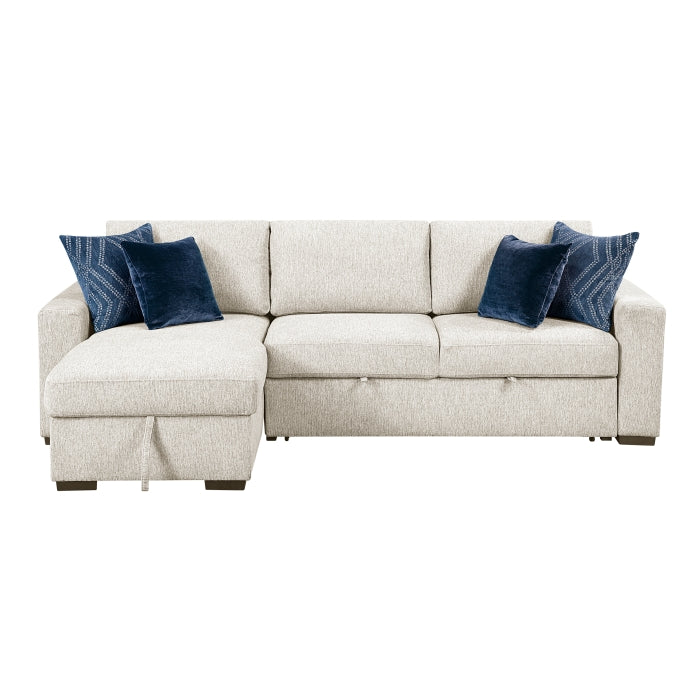 Isla 2-Piece Sectional with Reversible Chaise, Pull-out Bed and Hidden Storage, Click Motion Back (8548BE*3VC2ACLA)