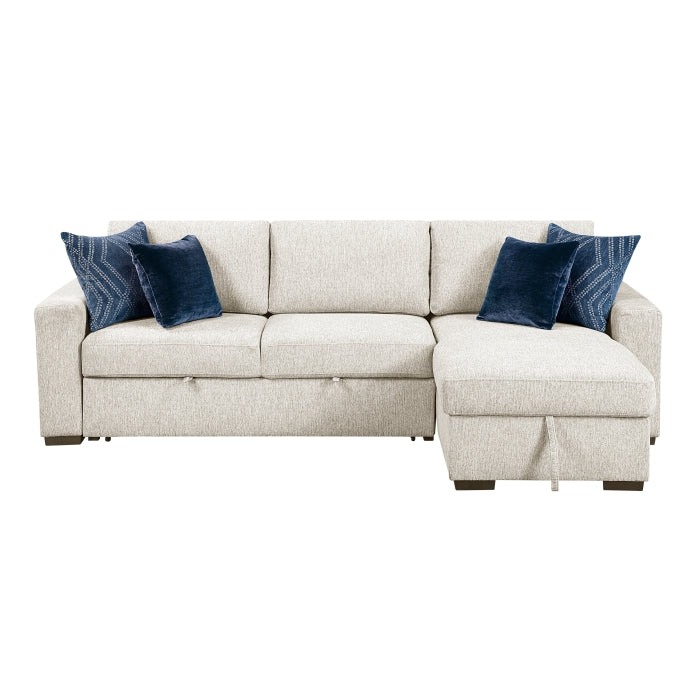 Isla 2-Piece Sectional with Reversible Chaise, Pull-out Bed and Hidden Storage, Click Motion Back (8548BE*3VC2ACLA)
