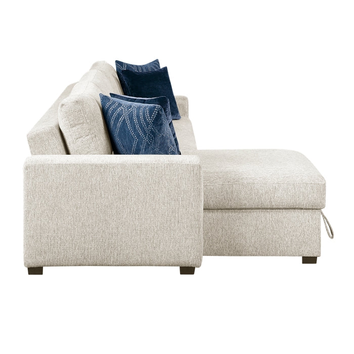 Isla 2-Piece Sectional with Reversible Chaise, Pull-out Bed and Hidden Storage, Click Motion Back (8548BE*3VC2ACLA)
