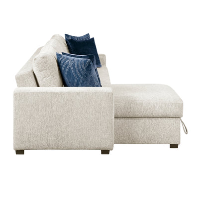 Isla 2-Piece Sectional with Reversible Chaise, Pull-out Bed and Hidden Storage, Click Motion Back (8548BE*3VC2ACLA)