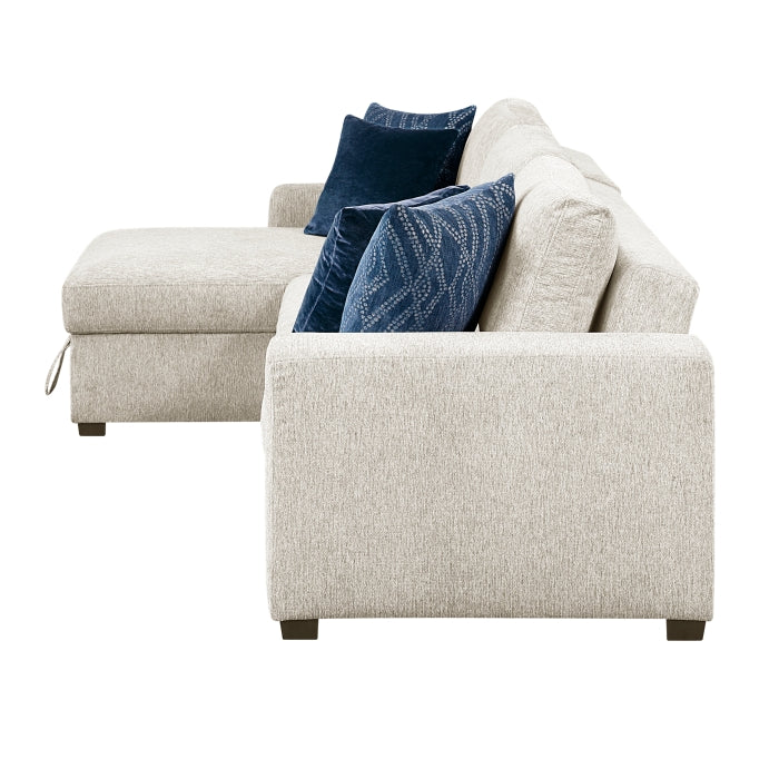 Isla 2-Piece Sectional with Reversible Chaise, Pull-out Bed and Hidden Storage, Click Motion Back (8548BE*3VC2ACLA)