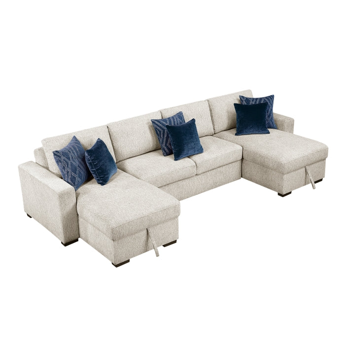 Isla 3-Piece Sectional with Convertible and Reversible Chaise, Hidden Storage, Click Motion Back (8548BE*42VC2AA)