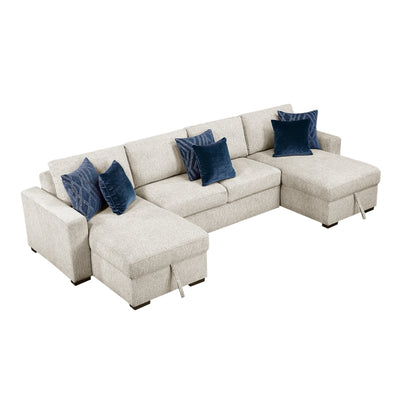 Isla 3-Piece Sectional with Convertible and Reversible Chaise, Hidden Storage, Click Motion Back (8548BE*42VC2AA)