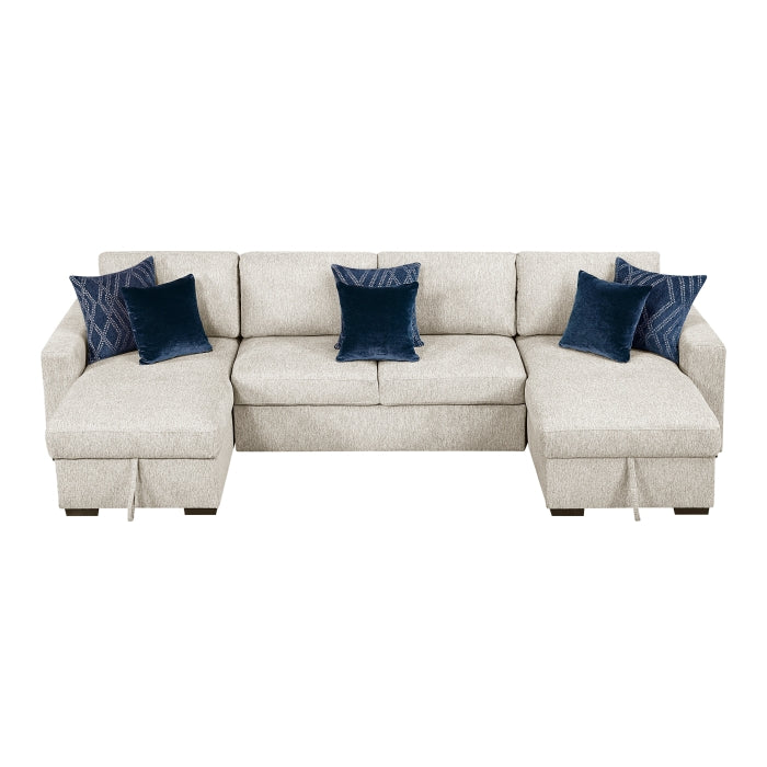 Isla 3-Piece Sectional with Convertible and Reversible Chaise, Hidden Storage, Click Motion Back (8548BE*42VC2AA)
