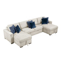 Isla 3-Piece Sectional with Reversible Chaises, Pull-out Bed and Hidden Storage, Click Motion Back (8548BE*42VC2ACLA)