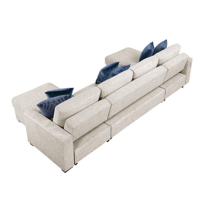 Isla 3-Piece Sectional with Reversible Chaises, Pull-out Bed and Hidden Storage, Click Motion Back (8548BE*42VC2ACLA)