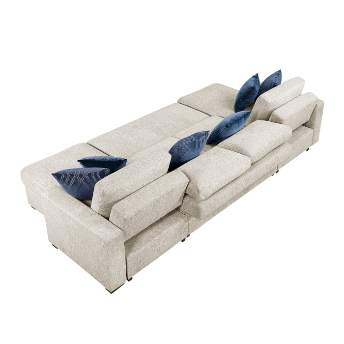 Isla 3-Piece Sectional with Reversible Chaises, Pull-out Bed and Hidden Storage, Click Motion Back (8548BE*42VC2ACLA)