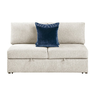 Isla 3-Piece Sectional with Reversible Chaise, Pull-out Bed, Hidden Storage and Ottoman, Click Motion Back (8548BE*4VC2ACLAOT)
