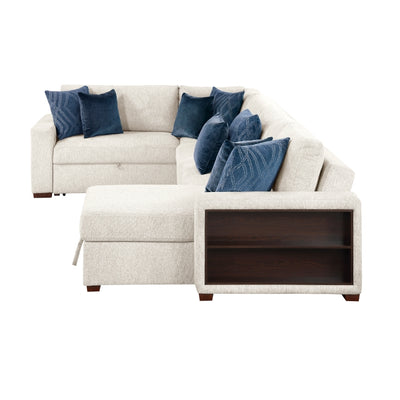 8548BE*5SC15ACLA2 4-Piece Sectional with Reversible Chaise, Pull-out Bed, Hidden Storage and Click Motion Back