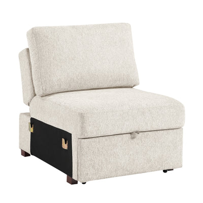 8548BE*5SCACCLA4 4-Piece Sectional with Reversible Chaise, Pull-out Bed, Hidden Storage and Click Motion Back