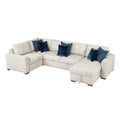 Isla 4-Piece Sectional with Reversible Chaise, Pull-out Bed and Hidden Storage (8548BE*5VC2ACLCRACA)