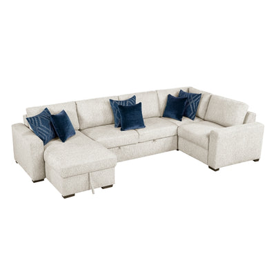 Isla 4-Piece Sectional with Reversible Chaise, Pull-out Bed and Hidden Storage (8548BE*5VC2ACLCRACA)