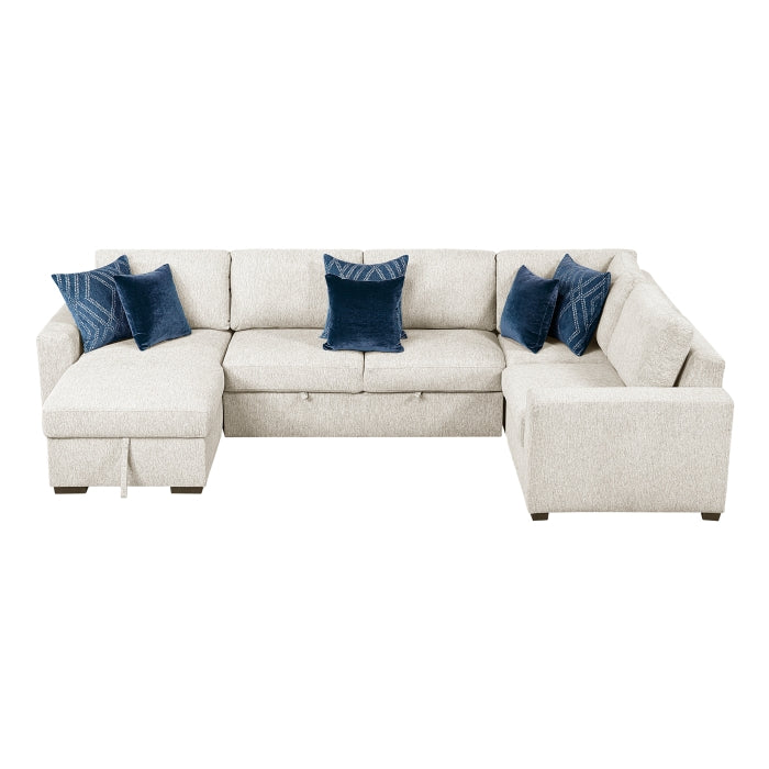 Isla 4-Piece Sectional with Reversible Chaise, Pull-out Bed and Hidden Storage (8548BE*5VC2ACLCRACA)