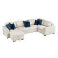 Isla 4-Piece Sectional with Convertible and Reversible Chaise, Hidden Storage, Click Motion Back (8548BE*5VC2ACRACA)