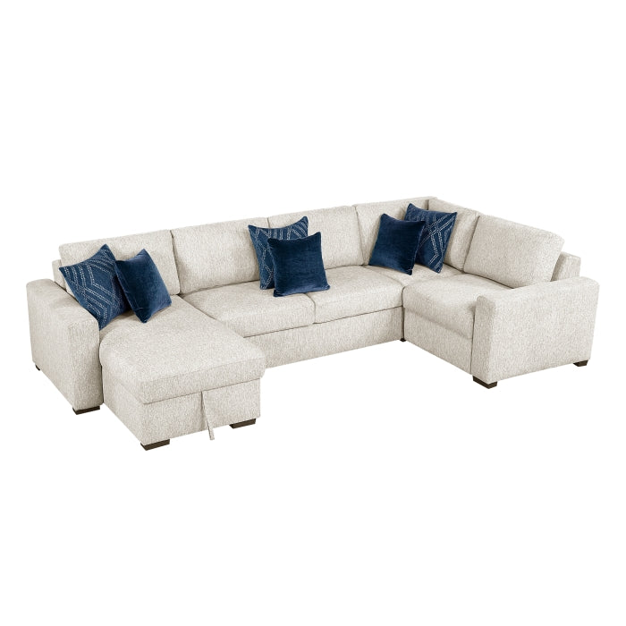 Isla 4-Piece Sectional with Convertible and Reversible Chaise, Hidden Storage, Click Motion Back (8548BE*5VC2ACRACA)