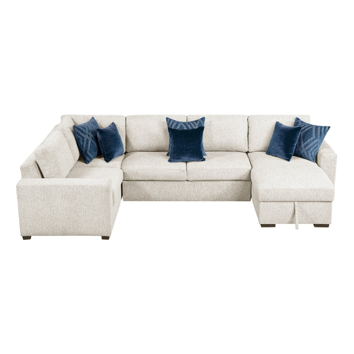 Isla 4-Piece Sectional with Convertible and Reversible Chaise, Hidden Storage, Click Motion Back (8548BE*5VC2ACRACA)