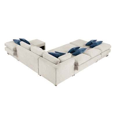 8548BE*6SCACCLA 5-Piece Sectional with Reversible Chaise, Pull-out Bed, Hidden Storage and Click Motion Back