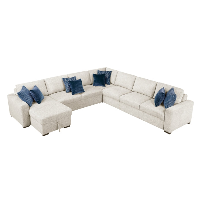 Isla 5-Piece Sectional with Convertible and Reversible Chaise, Hidden Storage, Click Motion Back (8548BE*6VCCR22AACA)