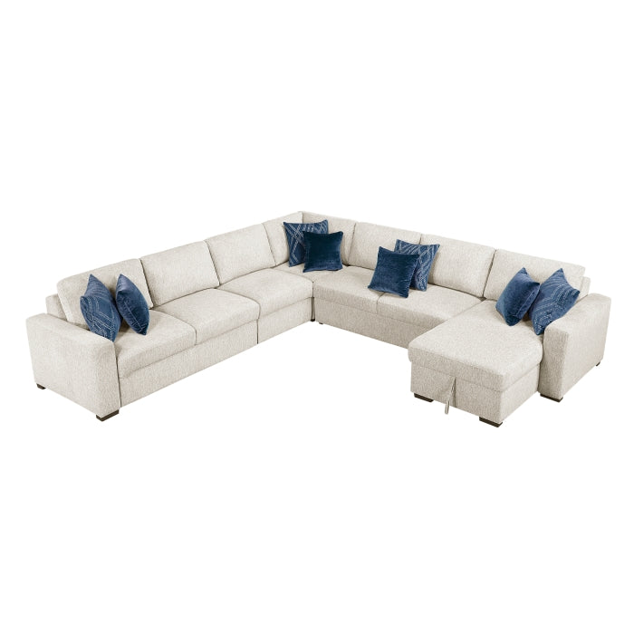 Isla 5-Piece Sectional with Convertible and Reversible Chaise, Hidden Storage, Click Motion Back (8548BE*6VCCR22AACA)