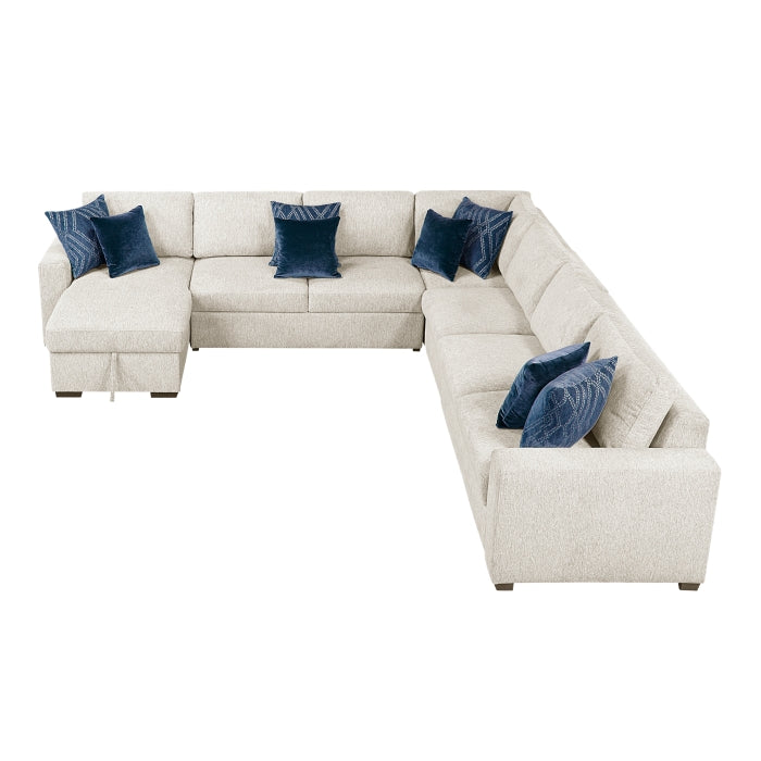Isla 5-Piece Sectional with Convertible and Reversible Chaise, Hidden Storage, Click Motion Back (8548BE*6VCCR22AACA)