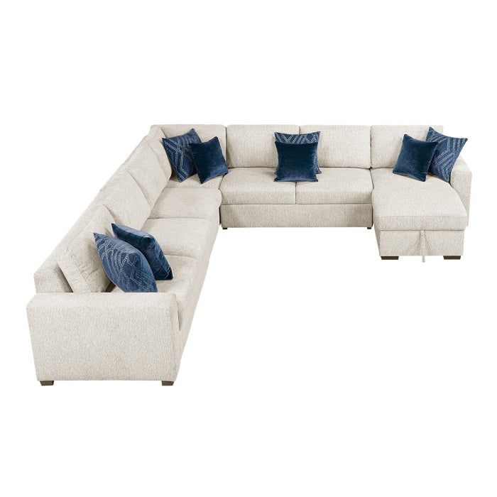 Isla 5-Piece Sectional with Convertible and Reversible Chaise, Hidden Storage, Click Motion Back (8548BE*6VCCR22AACA)