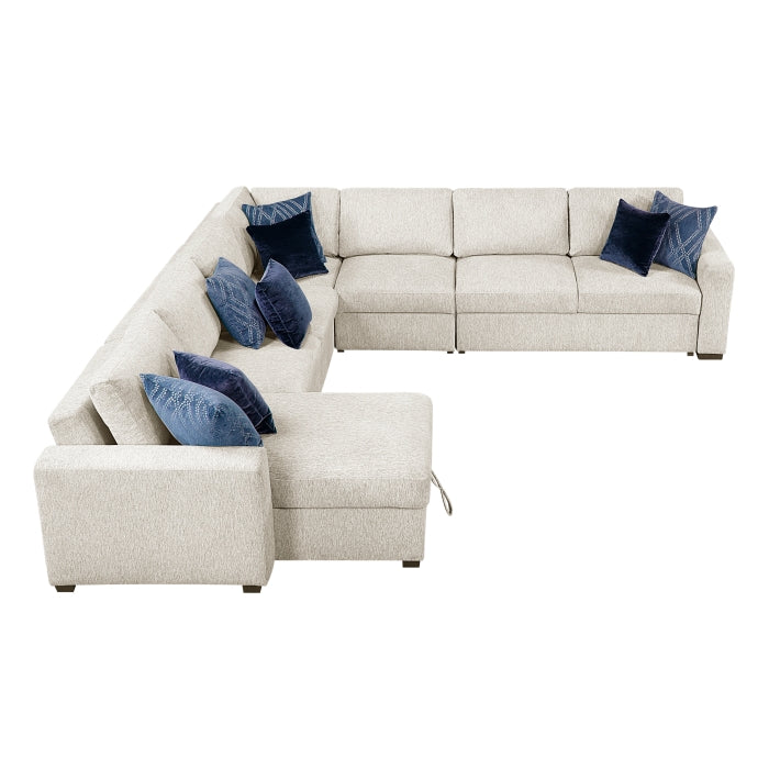 Isla 5-Piece Sectional with Convertible and Reversible Chaise, Hidden Storage, Click Motion Back (8548BE*6VCCR22AACA)