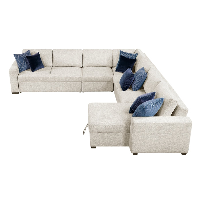 Isla 5-Piece Sectional with Convertible and Reversible Chaise, Hidden Storage, Click Motion Back (8548BE*6VCCR22AACA)