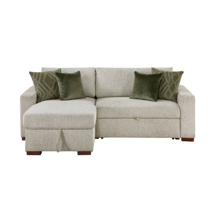 8548*3VC15ACLA2 2-Piece Sectional with Reversible Chaise, Pull-out Bed and Hidden Storage, Click Motion Back