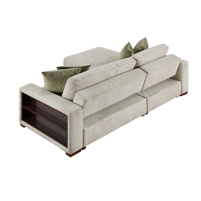8548*3VC15ACLA2 2-Piece Sectional with Reversible Chaise, Pull-out Bed and Hidden Storage, Click Motion Back