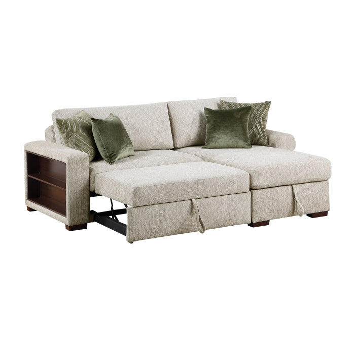 8548*3VC15ACLA2 2-Piece Sectional with Reversible Chaise, Pull-out Bed and Hidden Storage, Click Motion Back