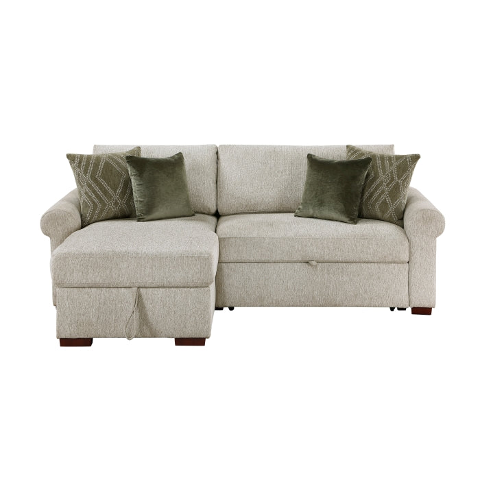 8548*3VC15ACLA4 2-Piece Sectional with Reversible Chaise, Pull-out Bed and Hidden Storage, Click Motion Back