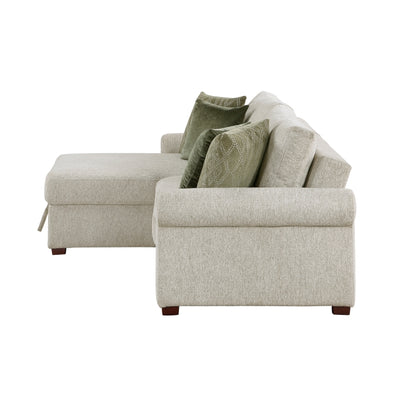 8548*3VC15ACLA4 2-Piece Sectional with Reversible Chaise, Pull-out Bed and Hidden Storage, Click Motion Back