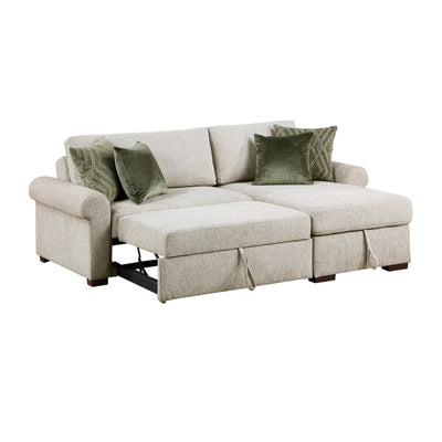 8548*3VC15ACLA4 2-Piece Sectional with Reversible Chaise, Pull-out Bed and Hidden Storage, Click Motion Back