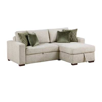 8548*3VC15ACLA 2-Piece Sectional with Reversible Chaise, Pull-out Bed and Hidden Storage, Click Motion Back