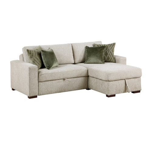 8548*3VC15ACLA 2-Piece Sectional with Reversible Chaise, Pull-out Bed and Hidden Storage, Click Motion Back