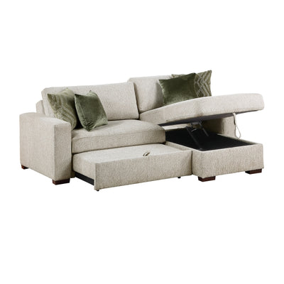 8548*3VC15ACLA 2-Piece Sectional with Reversible Chaise, Pull-out Bed and Hidden Storage, Click Motion Back