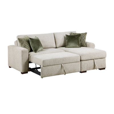 8548*3VC15ACLA 2-Piece Sectional with Reversible Chaise, Pull-out Bed and Hidden Storage, Click Motion Back